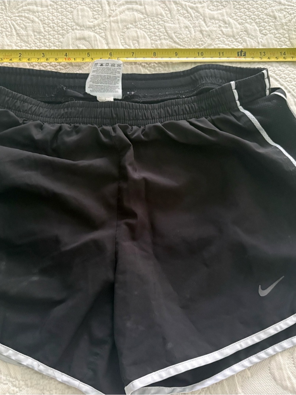 Nike Black Women's Athletic Shorts with White Piping